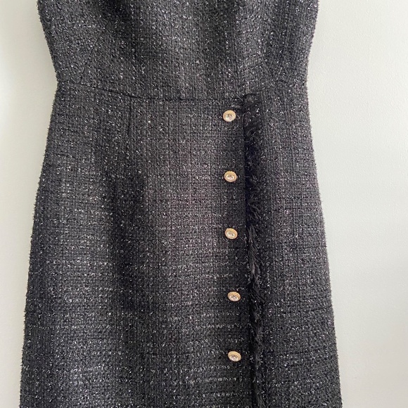 HOLIDAY PARTY TWO PIECE MATCHING SET TWEED QUIET LUXURY CLASSY BLACK & WHITE - Picture 10 of 13